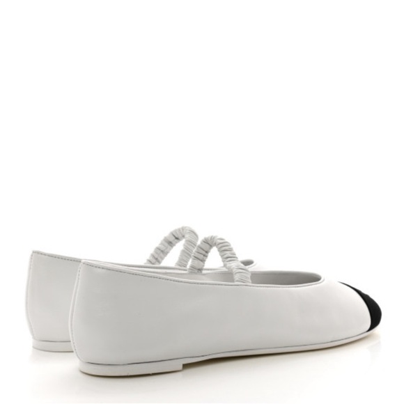 Chanel Cruise 2024 Lambskin Grosgrain Cap Toe Ballerina Flats w/ Leg Warmers 39 - Picture 9 of 15